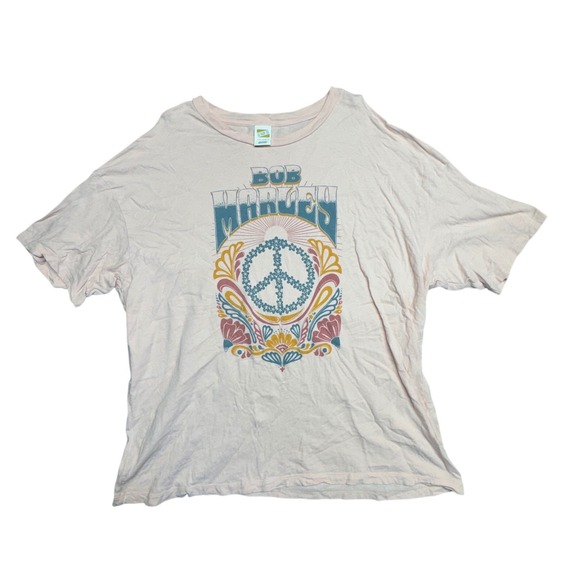 American Eagle Outfitters Tops - American Eagle Bob Marley Band Tee Pink Peace Graphic T-Shirt L/XL
